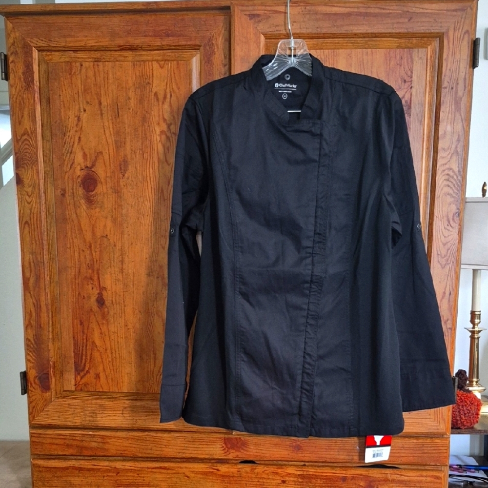 NWT Chef Works Black Chef Jacket Medium